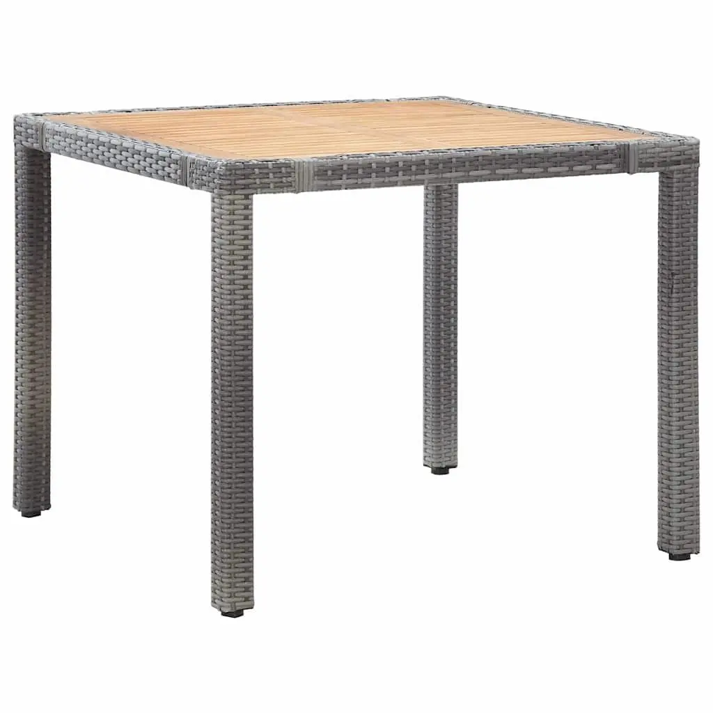 Outdoor Dining Set Poly Rattan 5 Piece Garden Patio Furniture with Cushions Grey