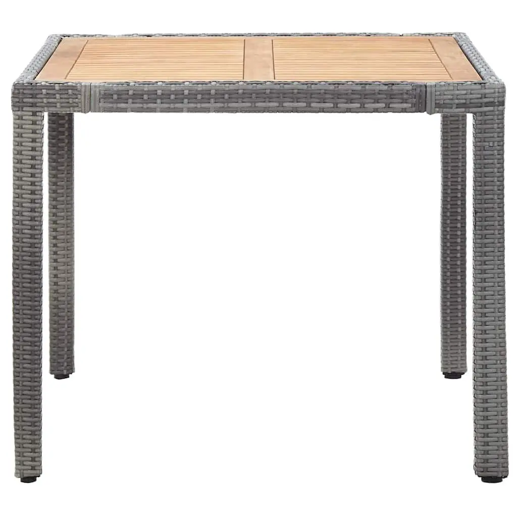 Outdoor Dining Set Poly Rattan 5 Piece Garden Patio Furniture with Cushions Grey