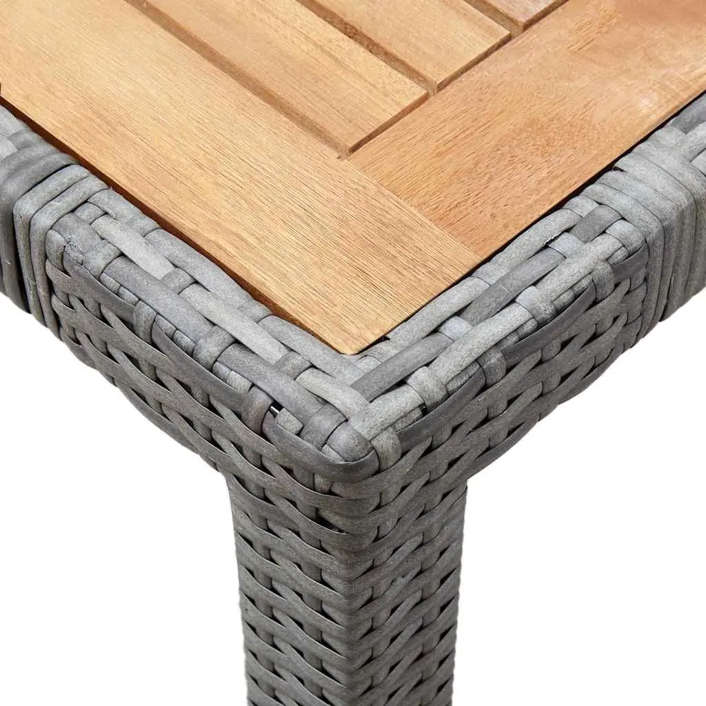 Outdoor Dining Set Poly Rattan 5 Piece Garden Patio Furniture with Cushions Grey