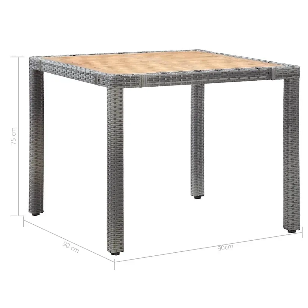 Outdoor Dining Set Poly Rattan 5 Piece Garden Patio Furniture with Cushions Grey