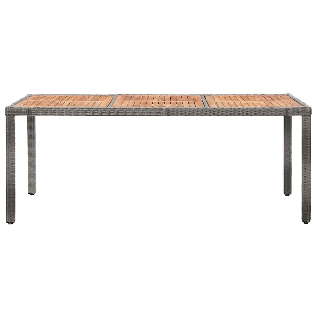 Outdoor Dining Set Poly Rattan 9 Piece Grey Garden Furniture with Cushions