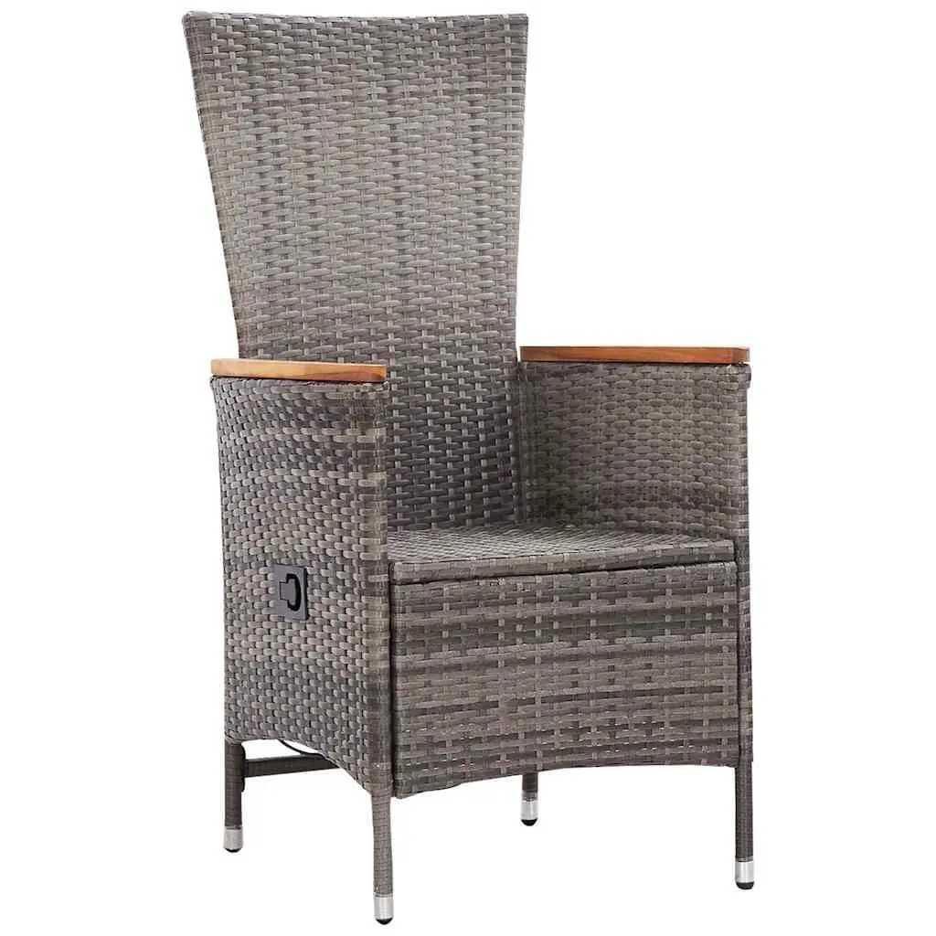 Outdoor Armchairs 2 pcs Set Garden Patio Seating with Cushions Grey
