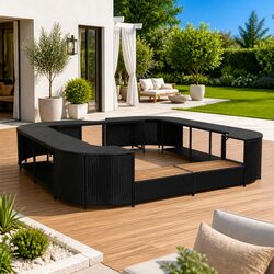 Durable Square Hot Tub Enclosure with Steps in Black