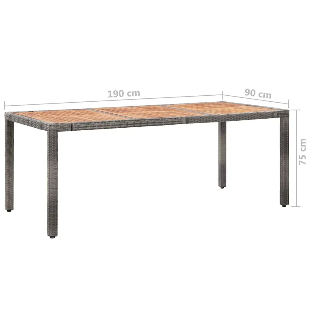 9 Piece Grey Garden Dining Set with Cushions