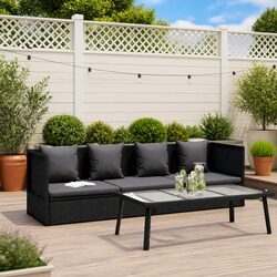 Adjustable Rattan Sun Lounger with Cushions for Outdoor Use