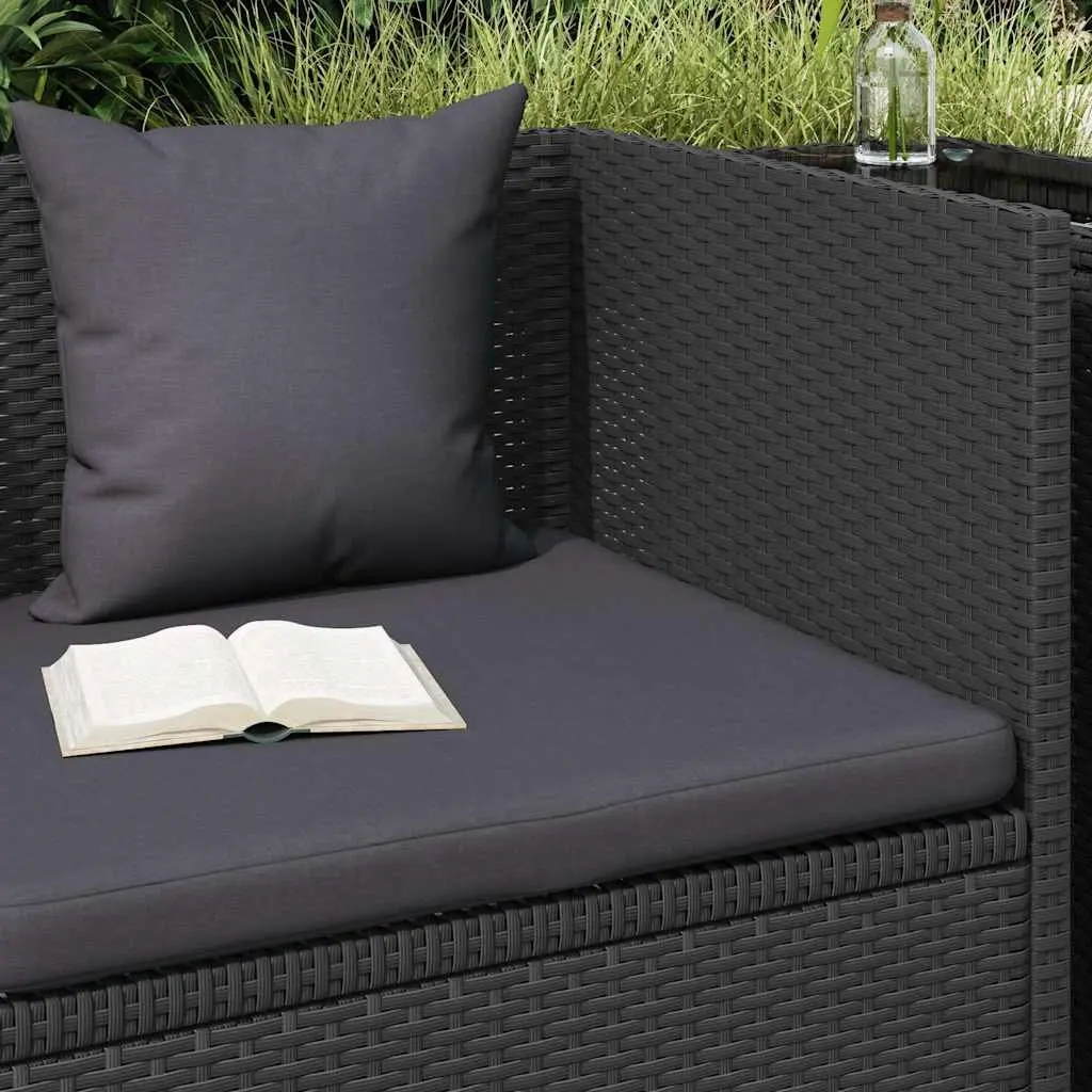Garden Sun Lounger Bed Poly Rattan Outdoor Sofa Black