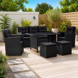 Durable 6 Piece Outdoor Patio Lounge Set with Cushions