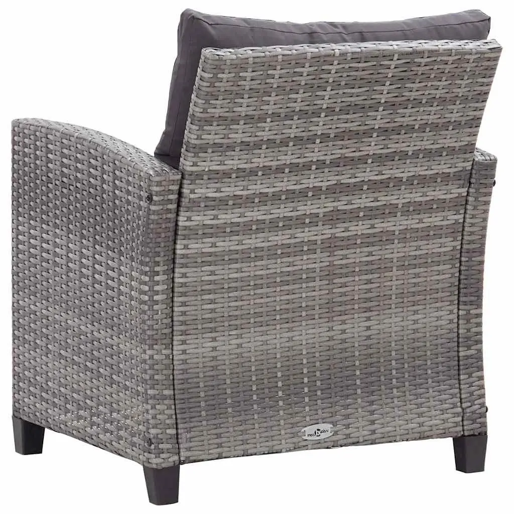 6-Piece Grey Poly Rattan Outdoor Garden Sofa Set