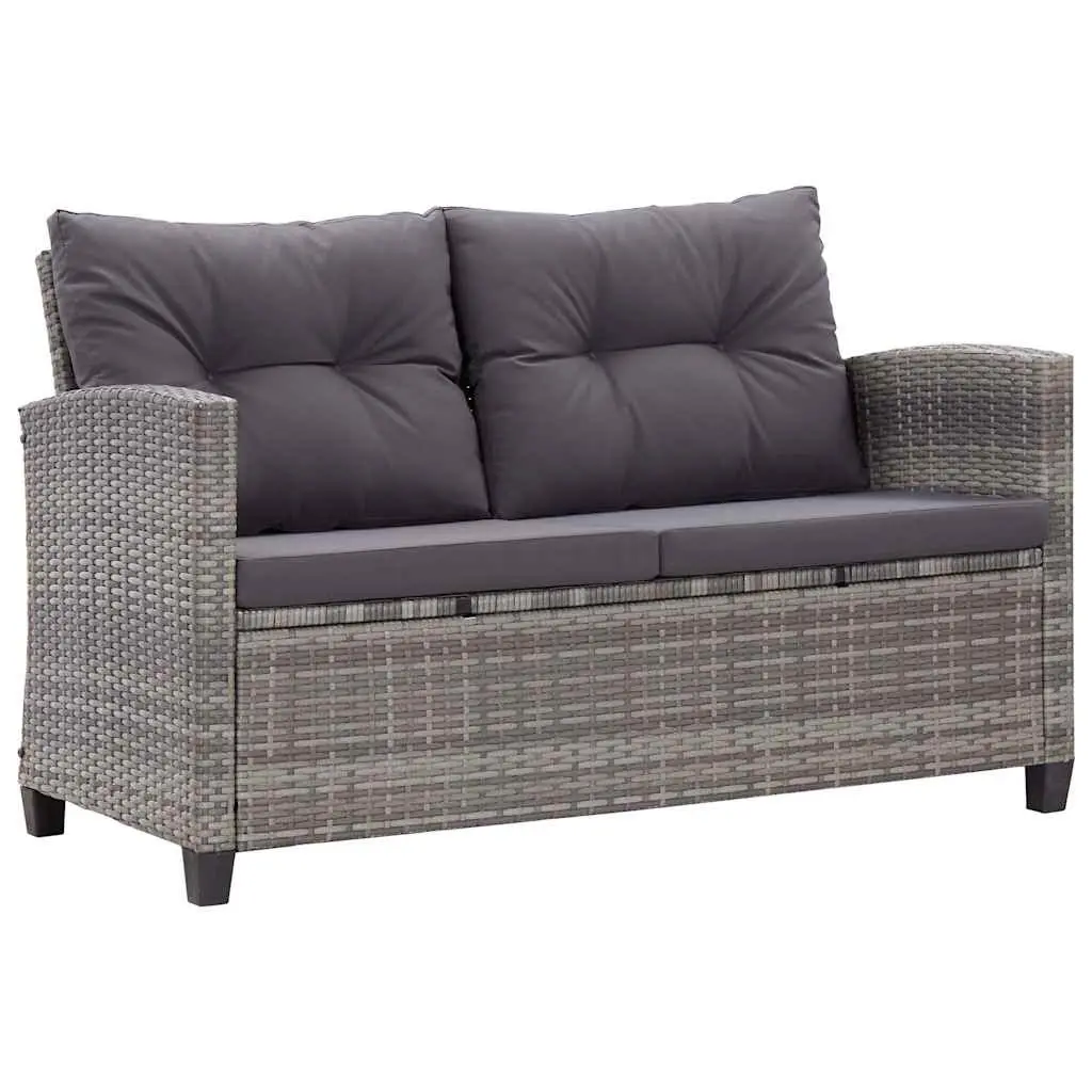 6-Piece Grey Poly Rattan Outdoor Garden Sofa Set