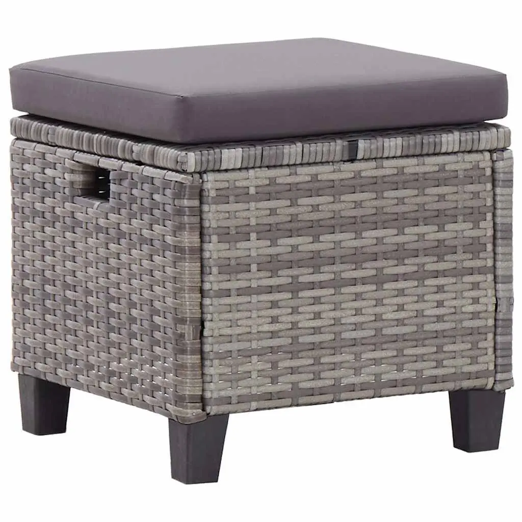 6-Piece Grey Poly Rattan Outdoor Garden Sofa Set