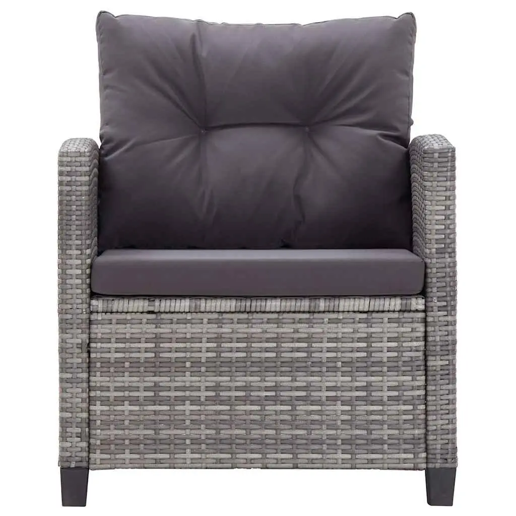 6-Piece Grey Poly Rattan Outdoor Garden Sofa Set