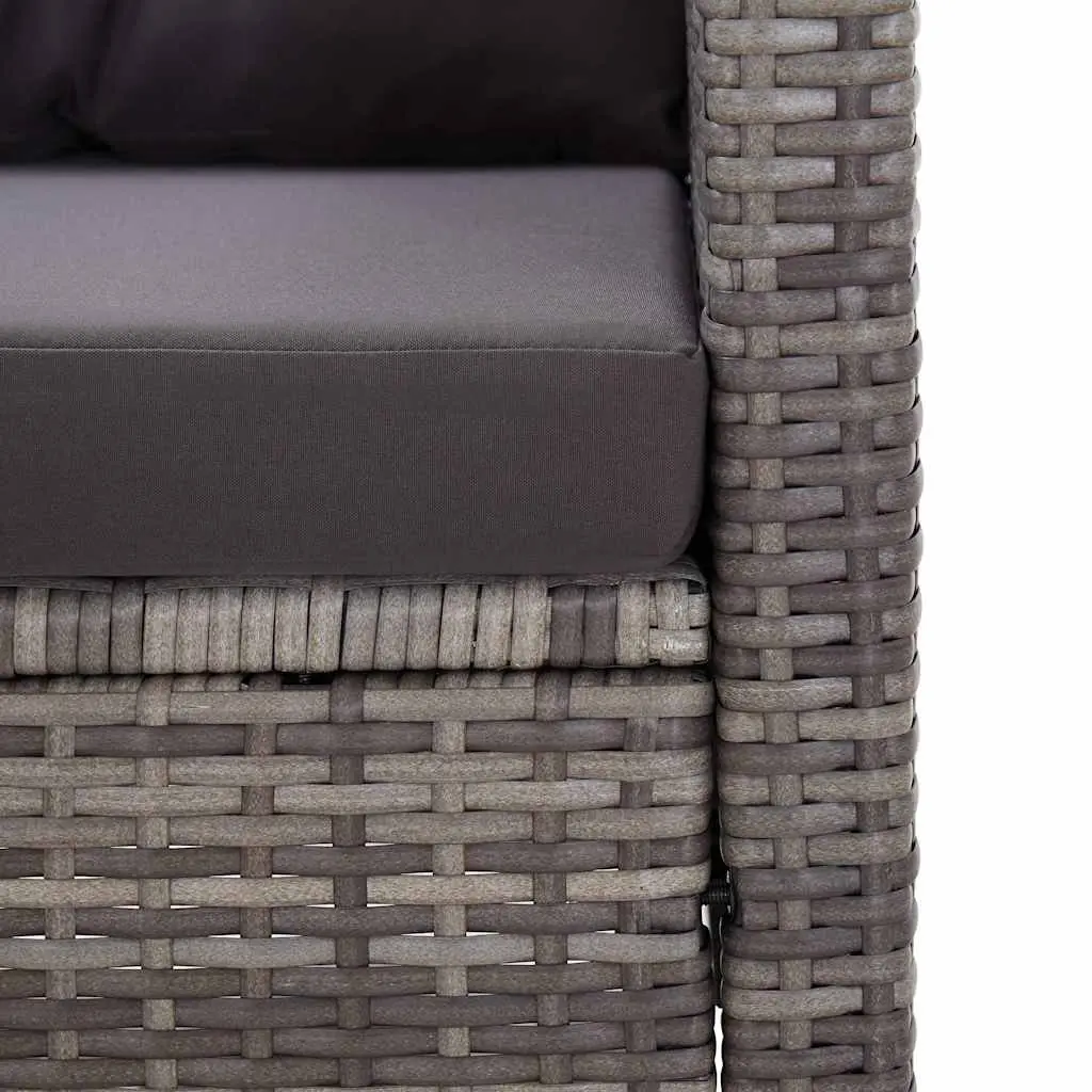 Grey Poly Rattan 2-Seater Outdoor Sofa