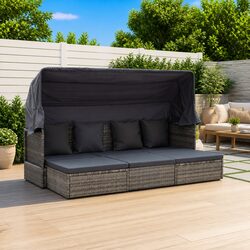 Outdoor Daybed with Retractable Roof for Relaxation