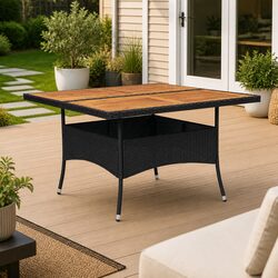 Premium 4-Seater Patio Dining Table with Acacia Wood Top