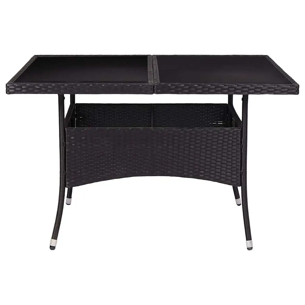 Outdoor Dining Table in Black Poly Rattan