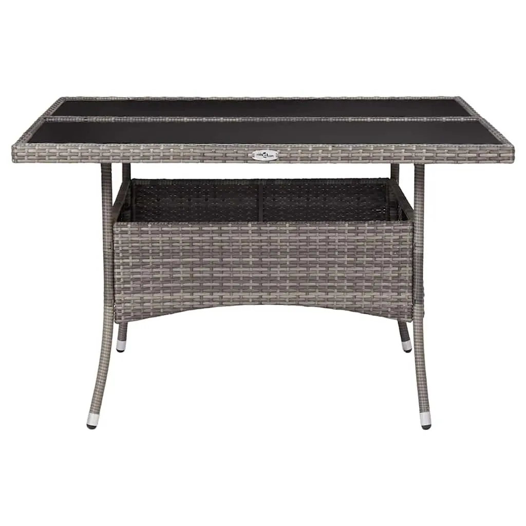 Grey Poly Rattan Outdoor Dining Table for 4