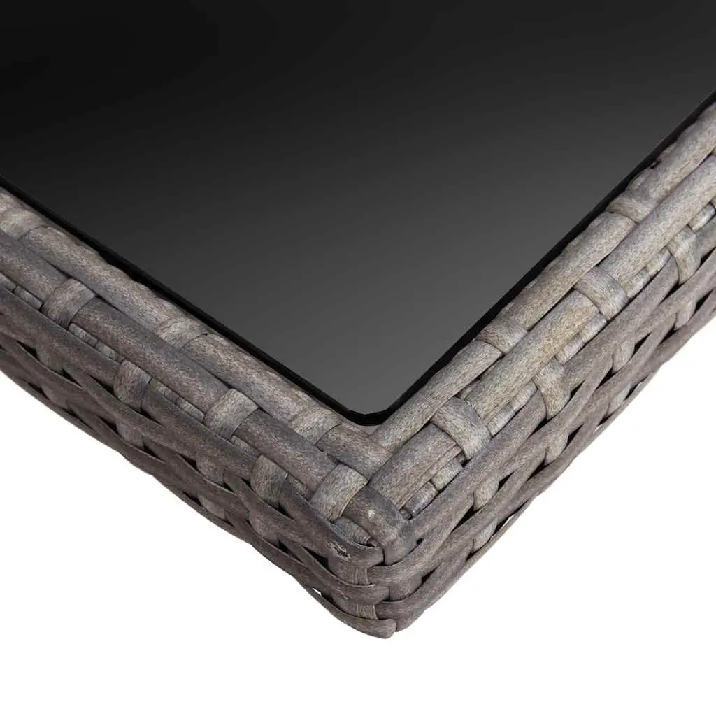Grey Poly Rattan Outdoor Dining Table for 4