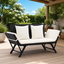 Sturdy Outdoor Garden Bench 176cm with Cushions
