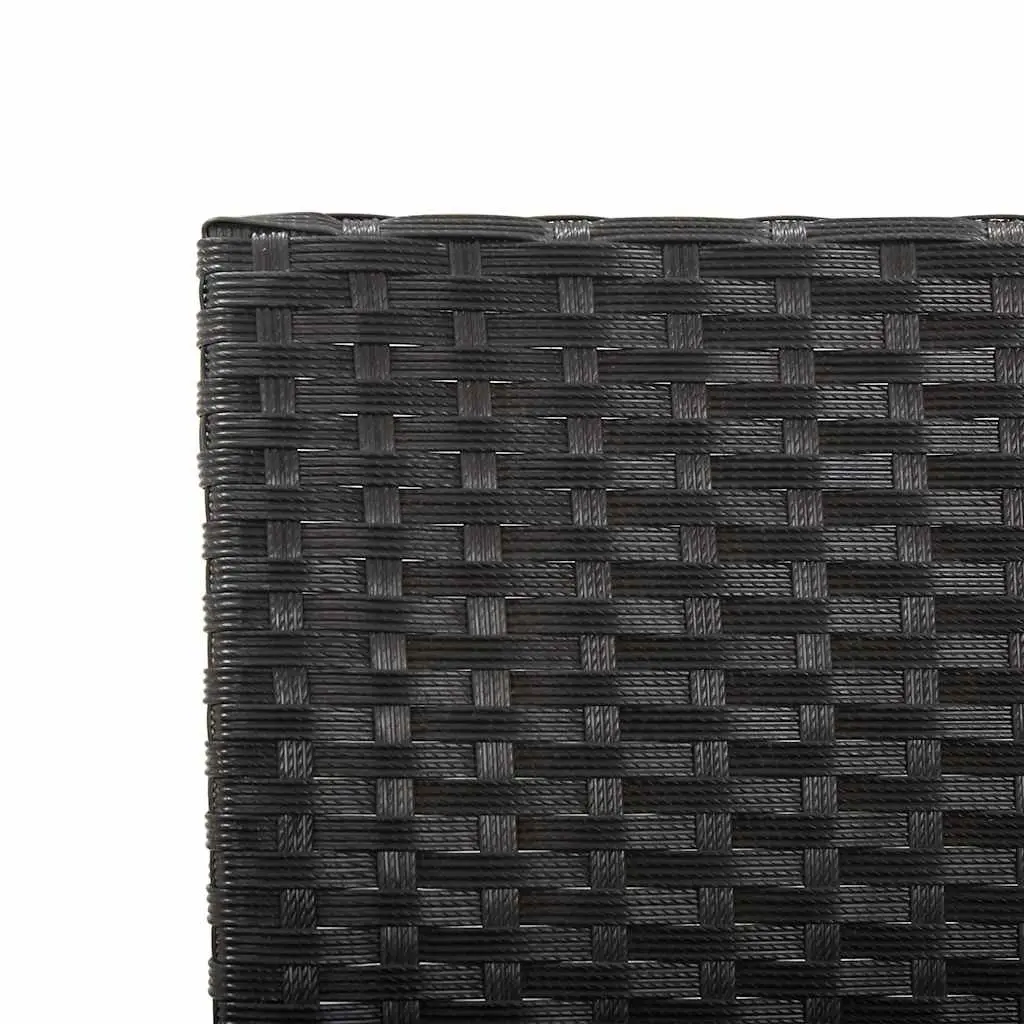 Outdoor Garden Bench PE Rattan 176cm Black