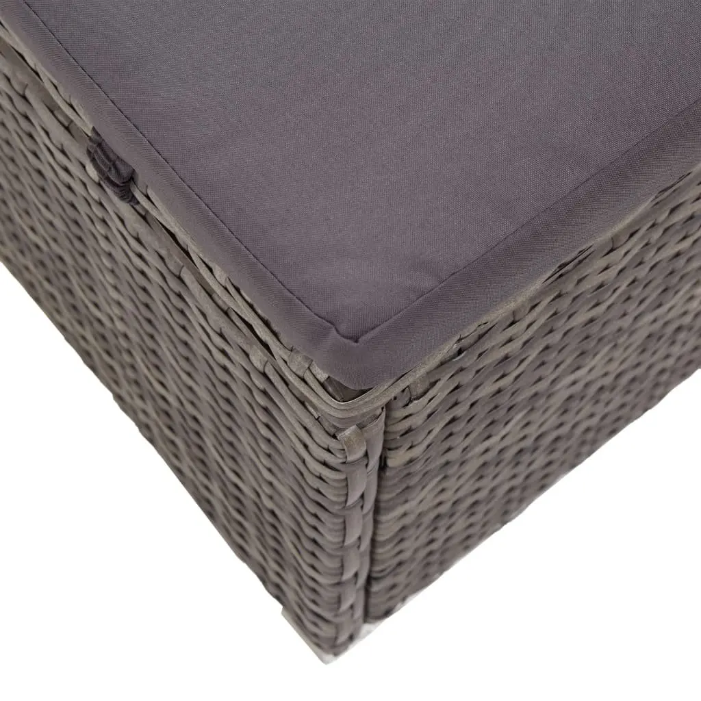 Sun Lounger with Canopy and Padded Cushion