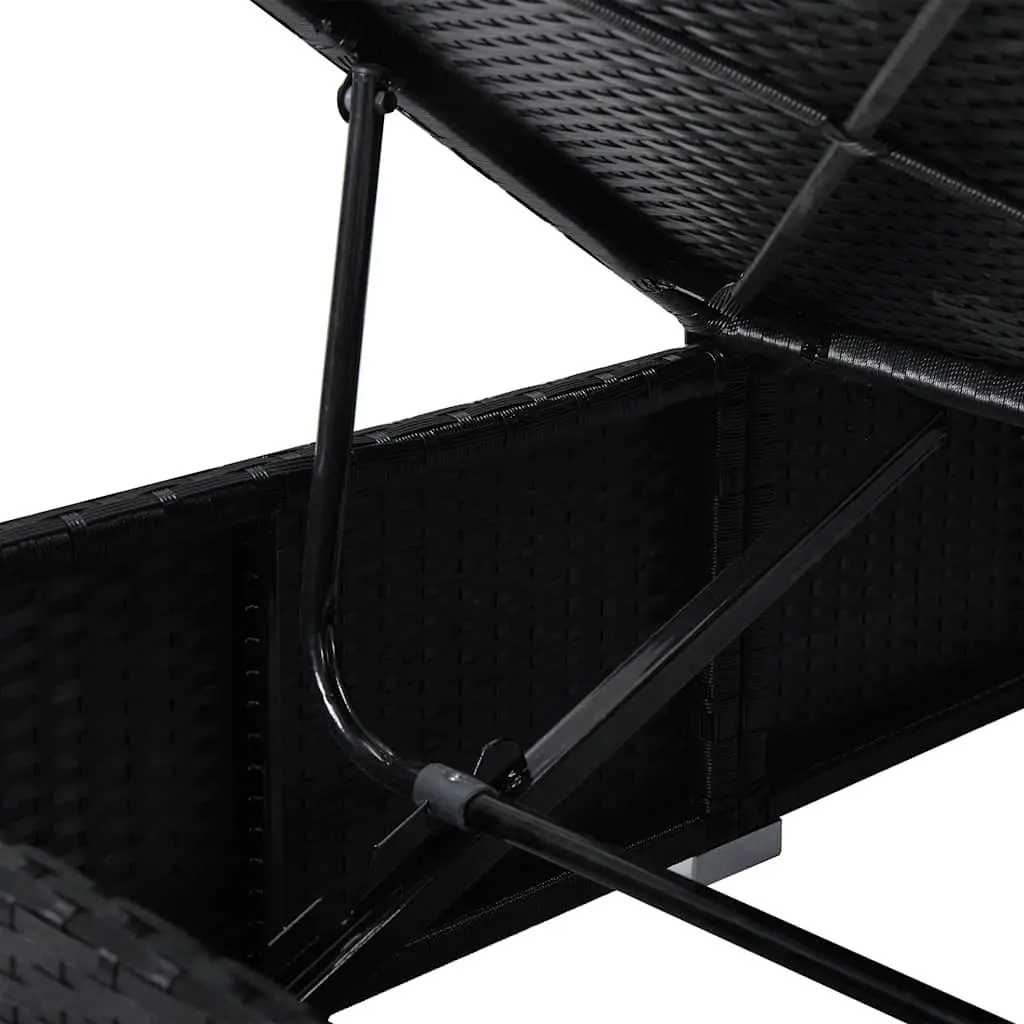 Sun Lounger with Adjustable Canopy and Cushion