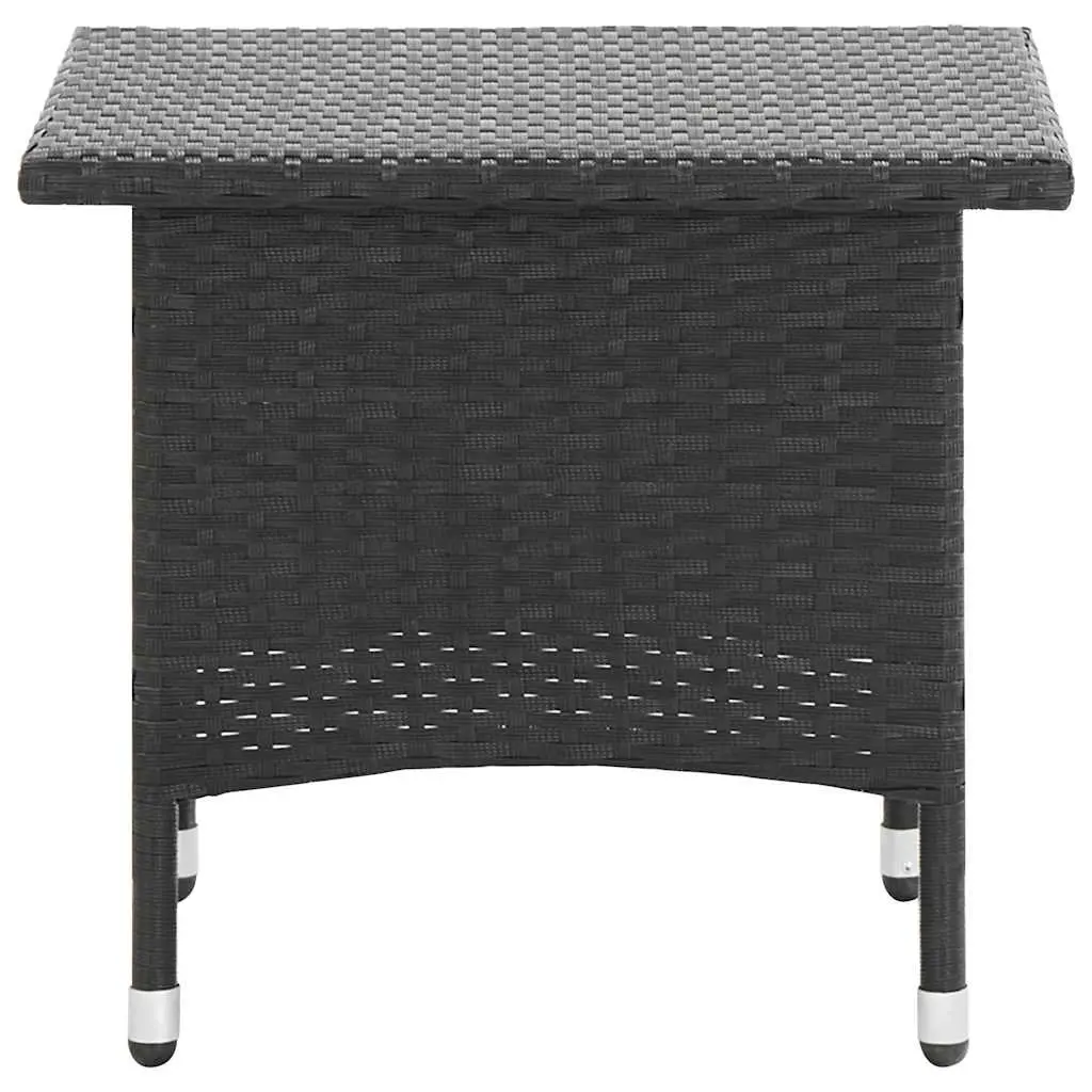 Black Poly Rattan Outdoor Tea Table 50x50x47cm