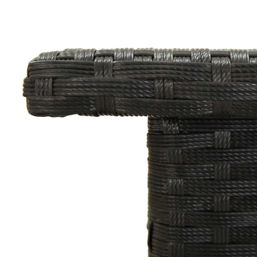 Black Poly Rattan Outdoor Tea Table 50x50x47cm