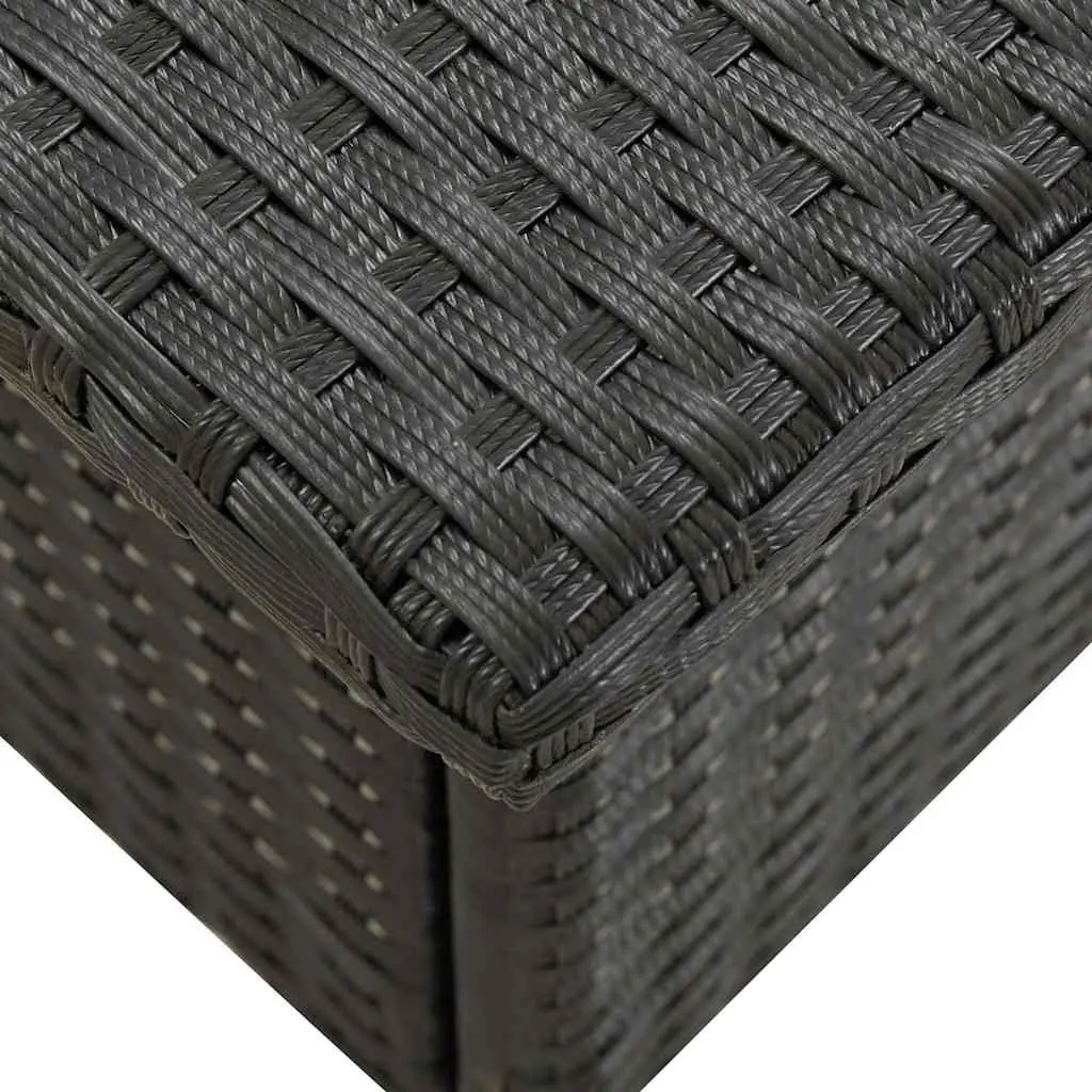 Black Poly Rattan Outdoor Tea Table 50x50x47cm