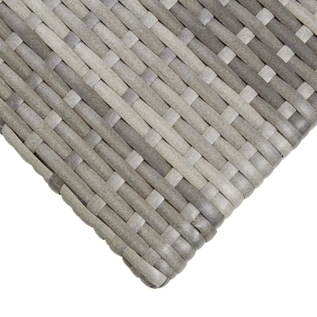 Grey Poly Rattan Outdoor Tea Table with Steel Frame