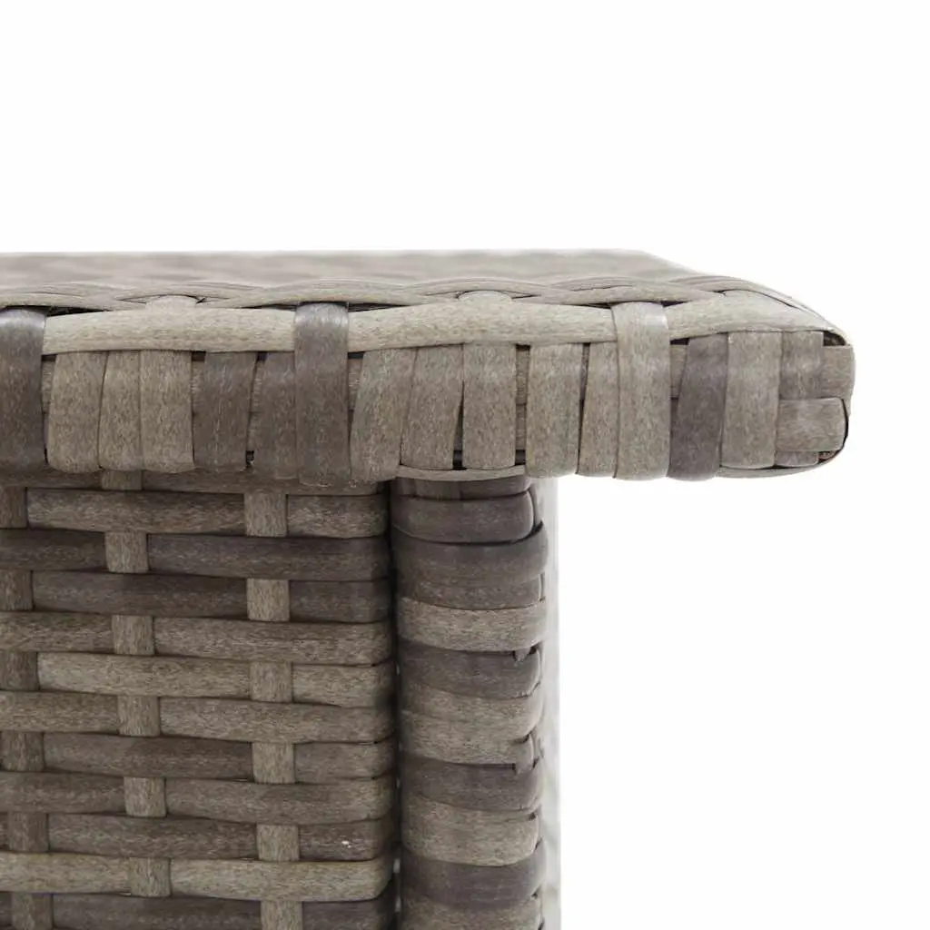 Grey Poly Rattan Outdoor Tea Table with Steel Frame