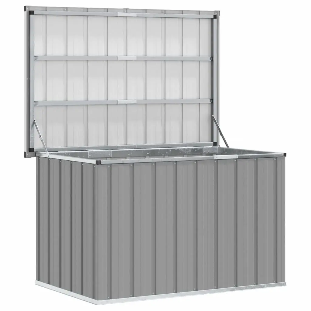 Garden Storage Box Galvanised Steel 109x67x65cm Grey Outdoor Patio Deck Container