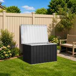 Sturdy Anthracite Garden Storage Box for Patio