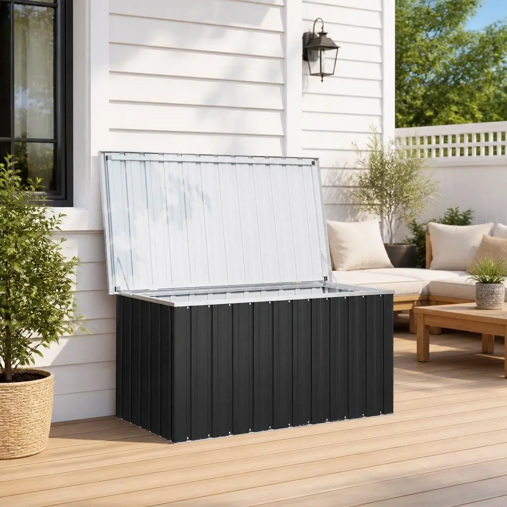 Anthracite Garden Storage Box for Outdoor Use