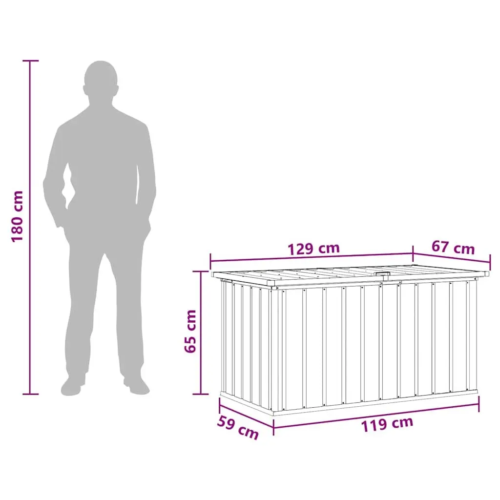 Brown Steel Garden Storage Box for Outdoor Use