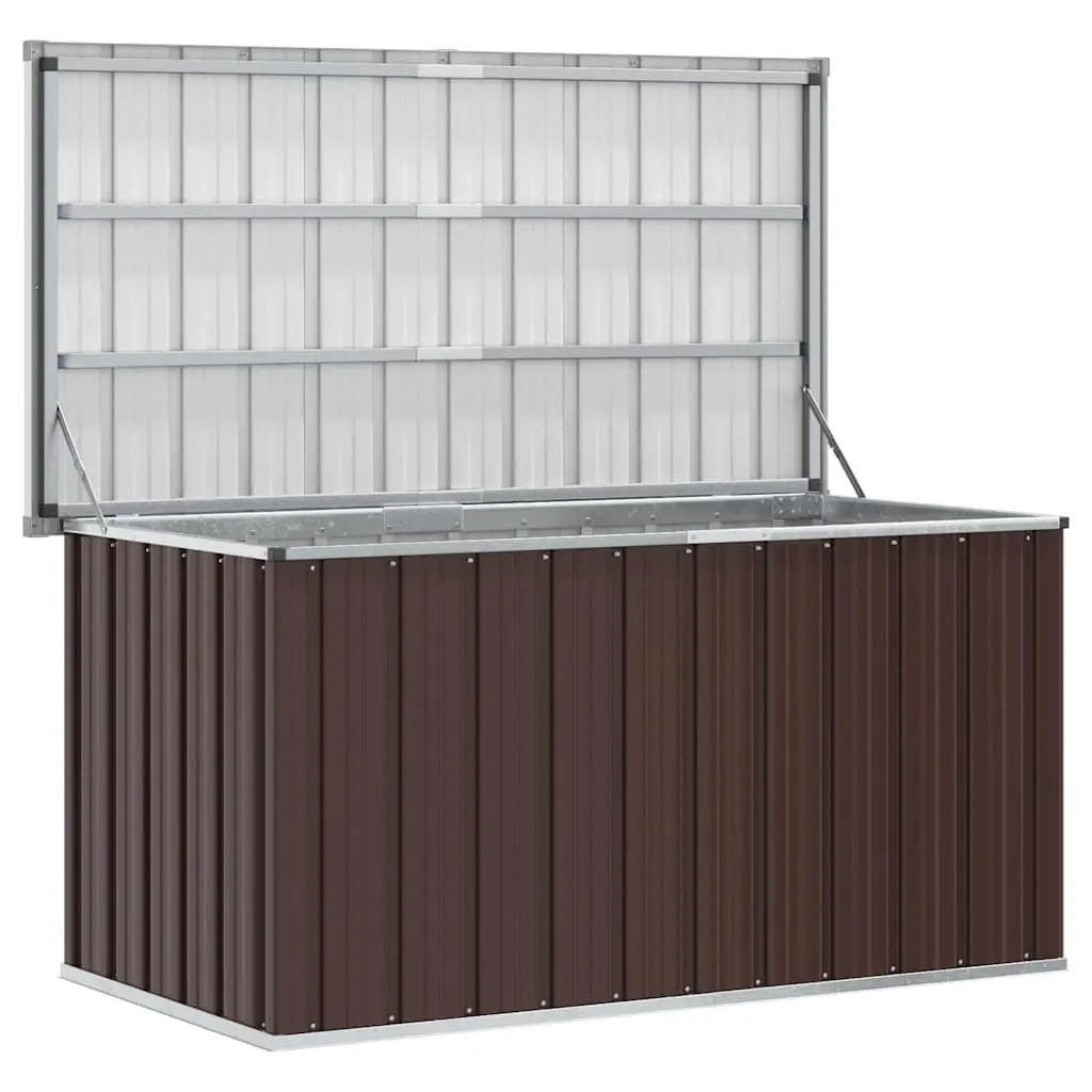 Brown Steel Garden Storage Box for Outdoor Use