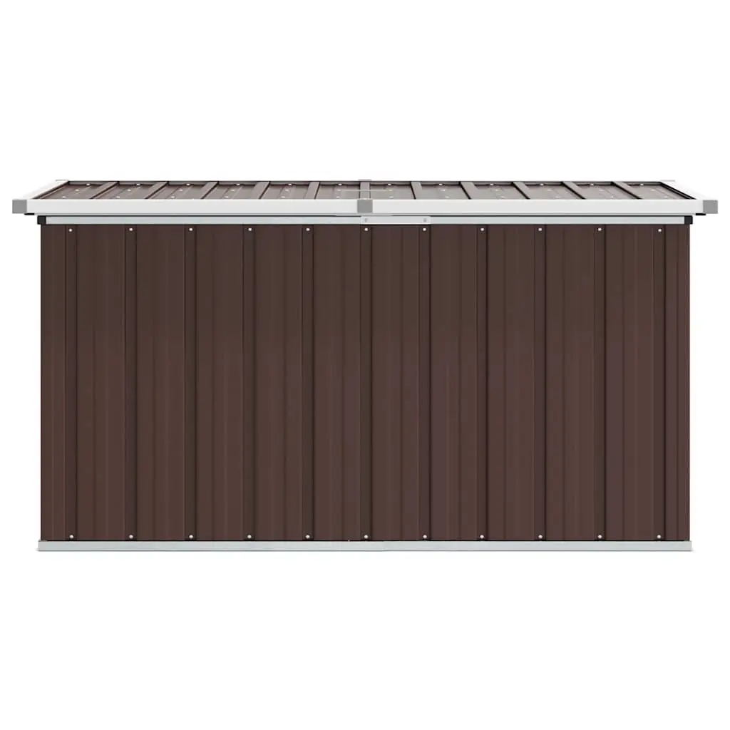 Brown Steel Garden Storage Box for Outdoor Use