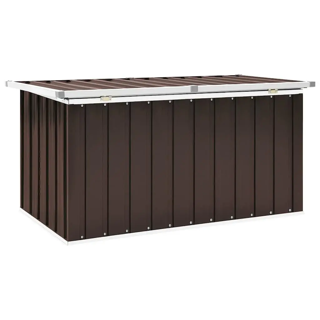 Brown Steel Garden Storage Box for Outdoor Use