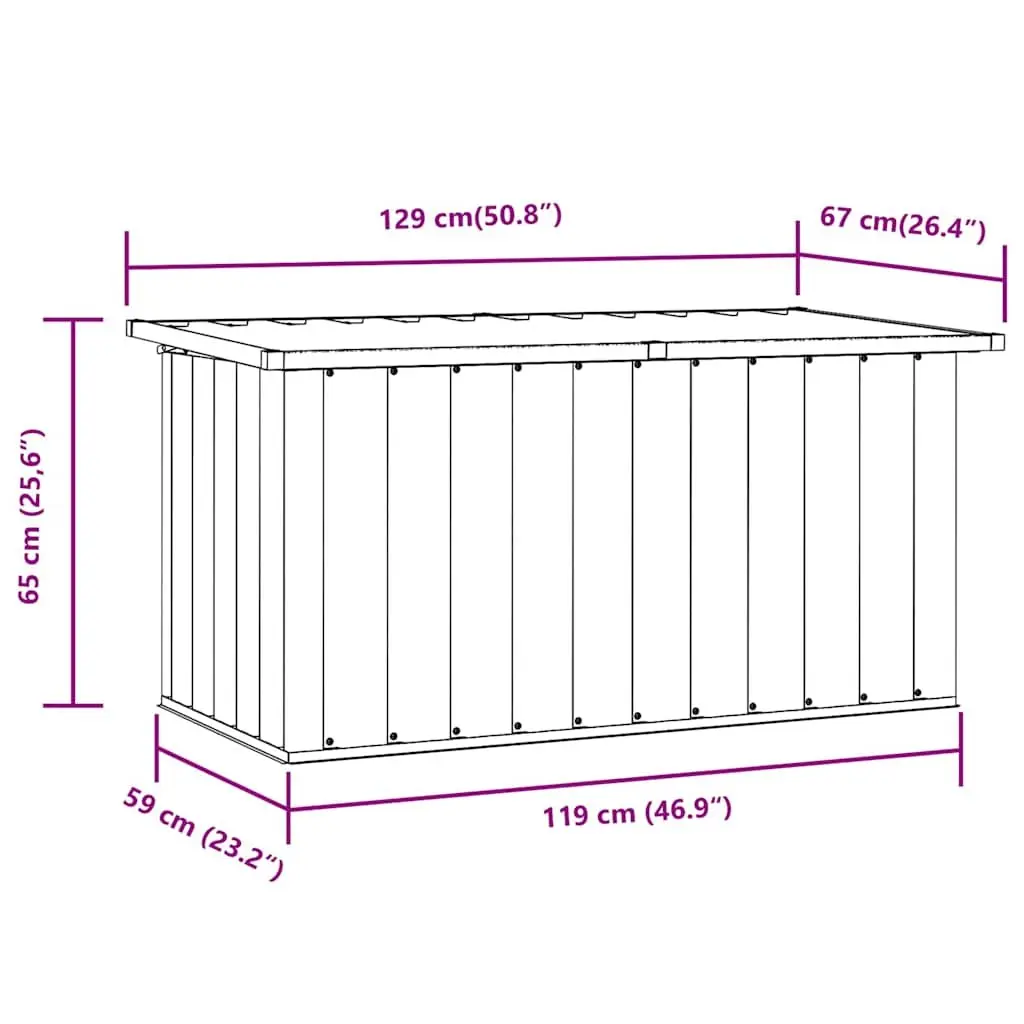 Brown Steel Garden Storage Box for Outdoor Use