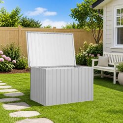 Durable Grey Garden Storage Box for Outdoor Use