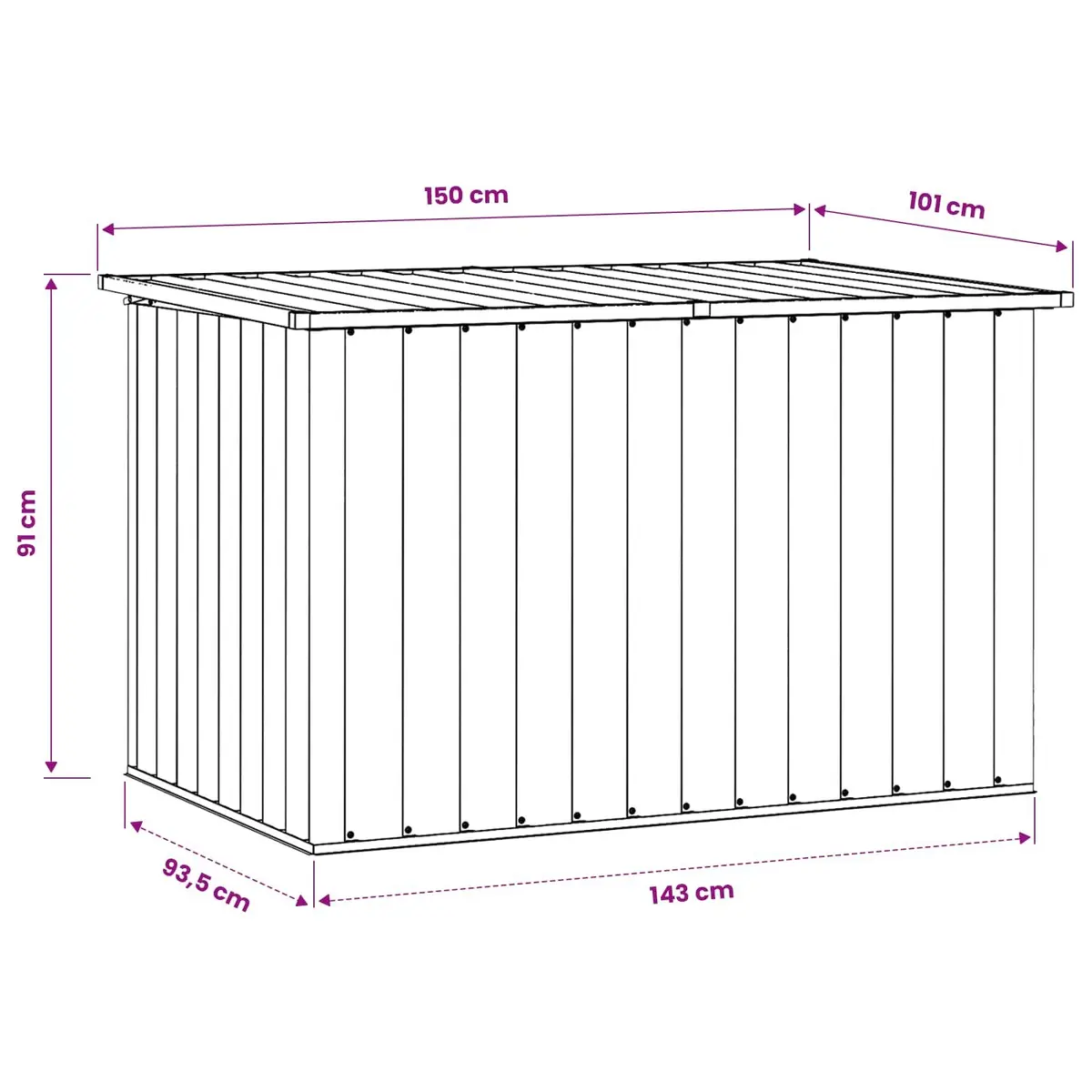 Grey Garden Storage Box for Outdoor Use