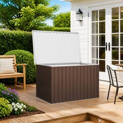 Sturdy Brown Garden Storage Box for Outdoor Essentials