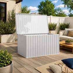 Durable Grey Outdoor Storage Box for Cushions and More