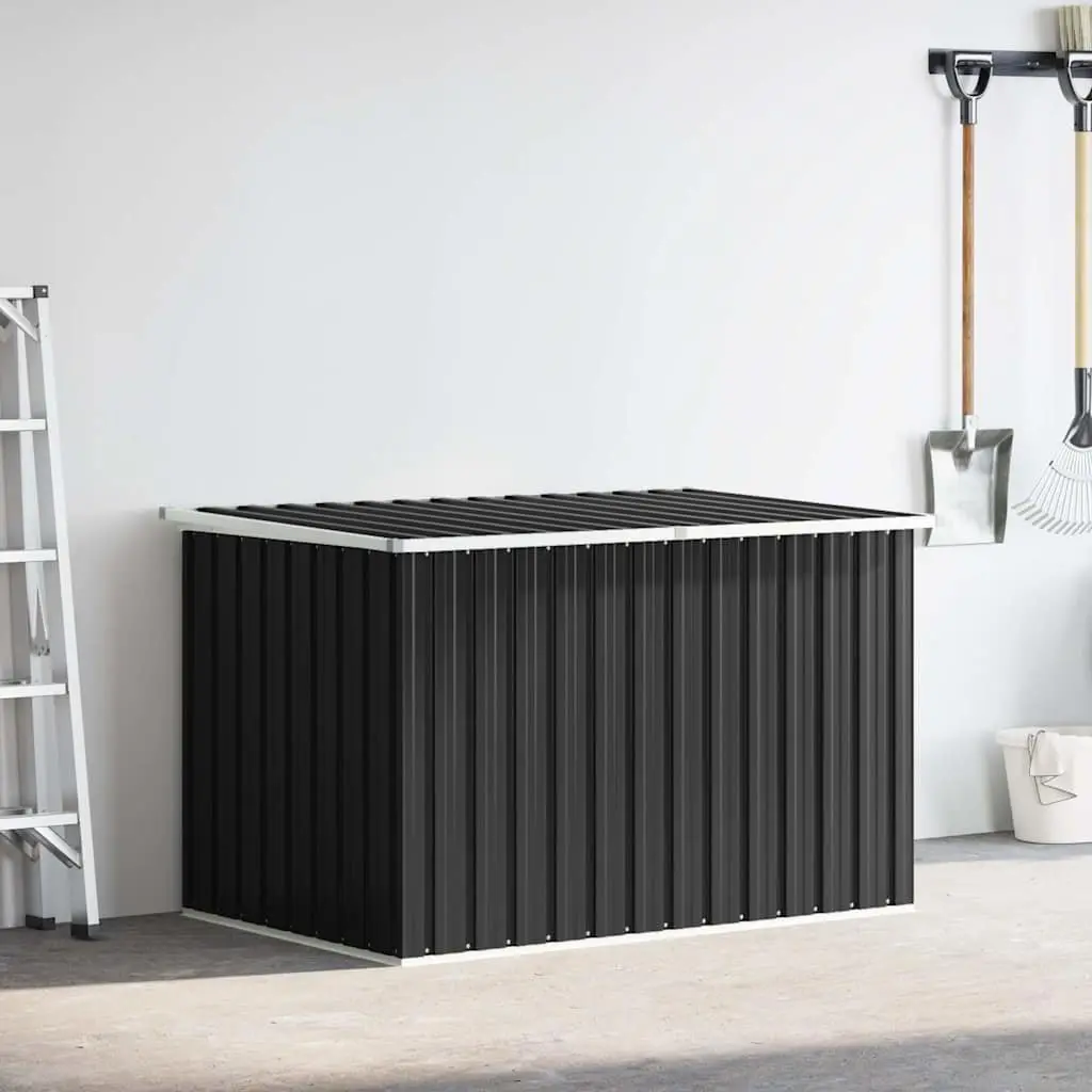 Garden Storage Box Galvanised Steel 171 x 99 x 93 cm Anthracite Outdoor Patio Deck Furniture Organizer Container