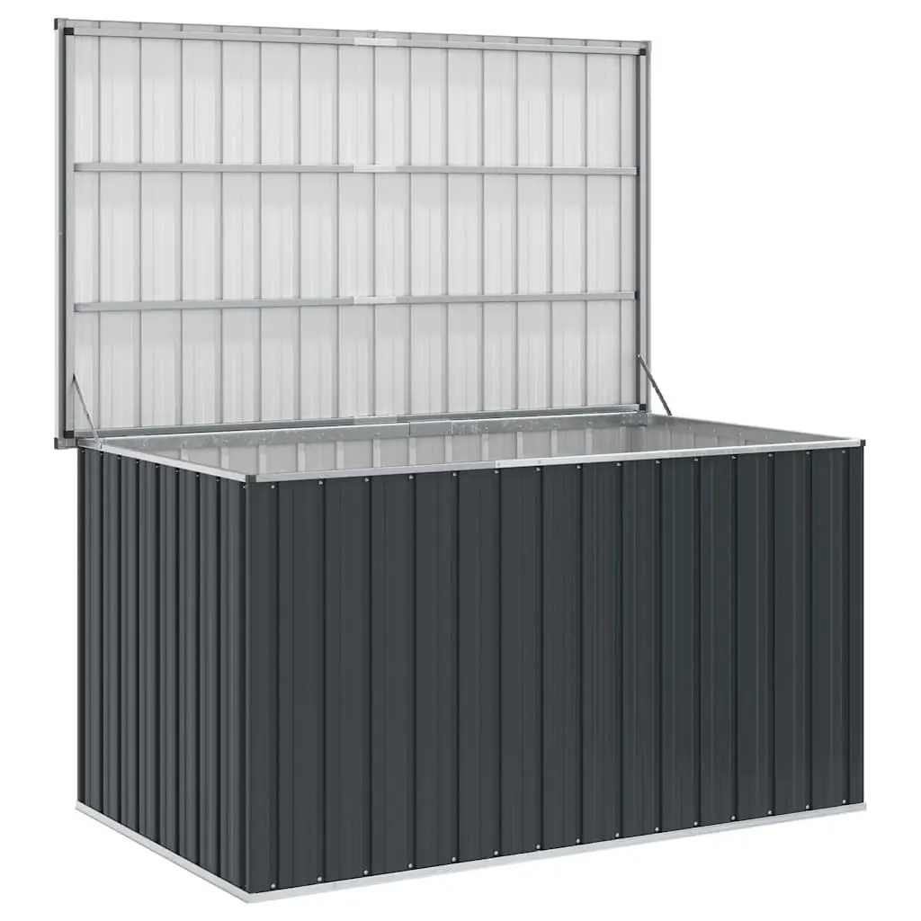 Garden Storage Box Galvanised Steel 171 x 99 x 93 cm Anthracite Outdoor Patio Deck Furniture Organizer Container