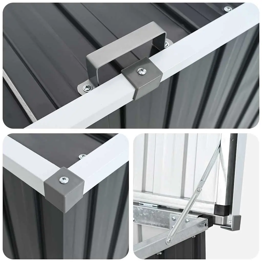 Garden Storage Box Galvanised Steel 171 x 99 x 93 cm Anthracite Outdoor Patio Deck Furniture Organizer Container