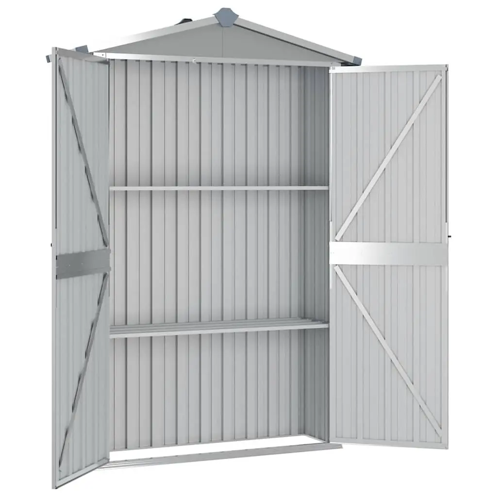 Garden Shed Galvanised Steel Grey 116L x 45W x 175H cm
