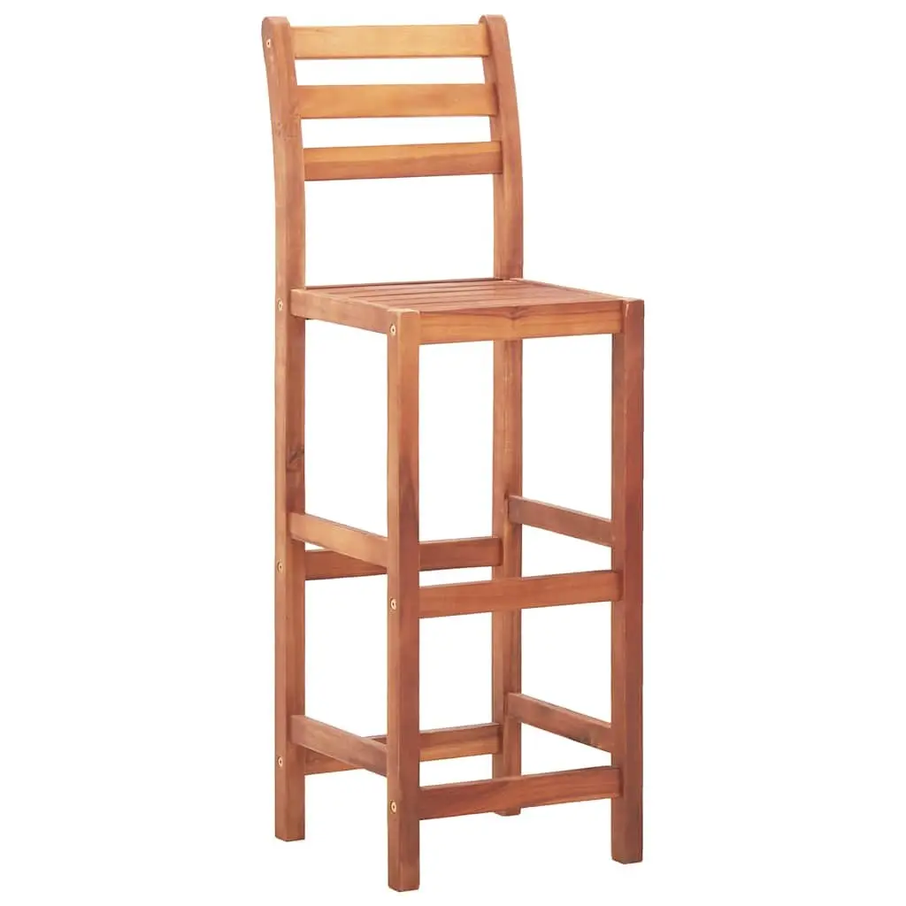 4-Piece Wooden Bar Stool Set with Backrest