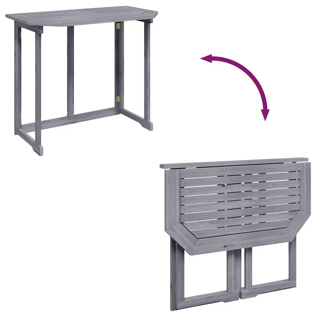 Folding Balcony Table in Grey Wash Finish