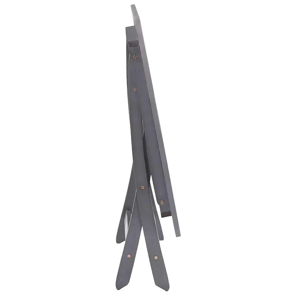 Solid Acacia Wood Folding Outdoor Dining Table in Grey