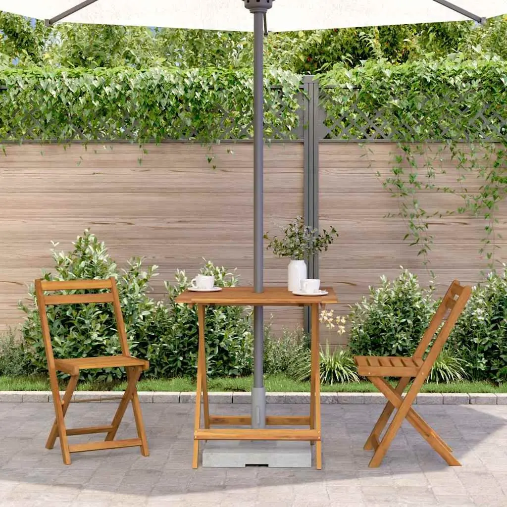 Folding Garden Dining Table Solid Acacia Wood 70x70x75cm Brown